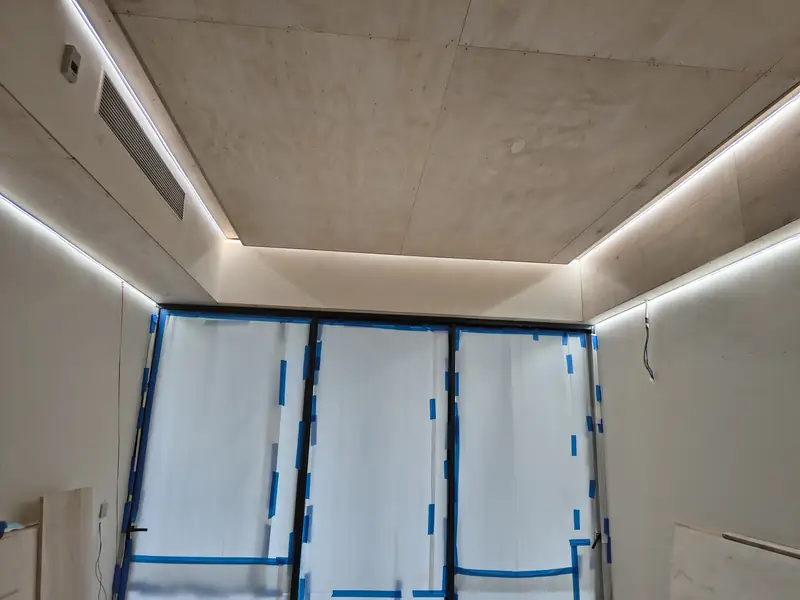 Ceiling partition Singapore project: cove light false ceiling installed by MM Engineering Works in a condo